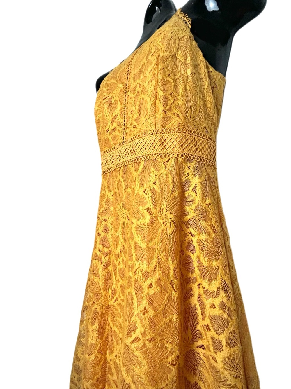 ANTONIO MELANI Yellow Lace Midi Dress *NWOT - Picture 11 of 16